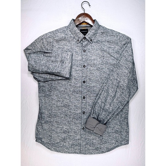 Men's Denim & Flower Ricky Singh Gray Button Down Long Sleeve Shirt - Picture 1 of 7